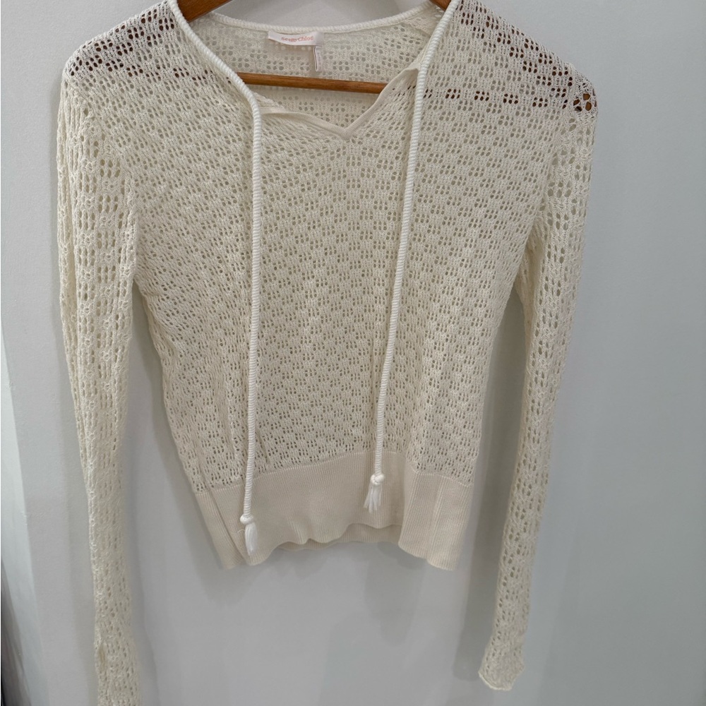 See By Chloe Cream V-Neck Sweater